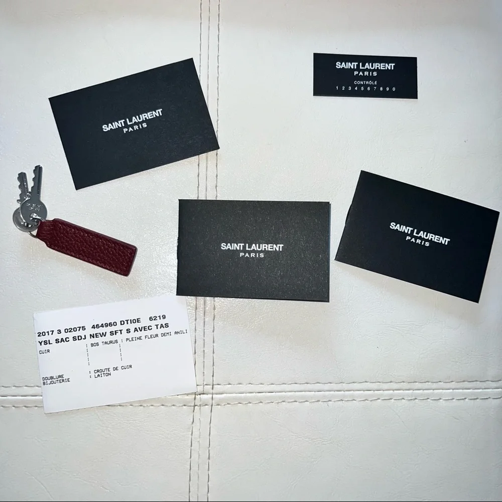 💯 Authentic SAINT LAURENT SAC DE JOUR YSL Souple burgundy leather satchel - Picture 7 of 8